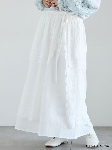 【kazumi×Samansa Mos2】エプロンスカート（オフホワイト/チャコールグレー/キナリ）｜Samansa Mos2（サマンサ モスモス）通販