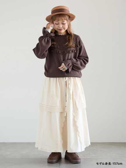 【kazumi×Samansa Mos2】エプロンスカート（オフホワイト/チャコールグレー/キナリ）｜Samansa Mos2（サマンサ モスモス）通販