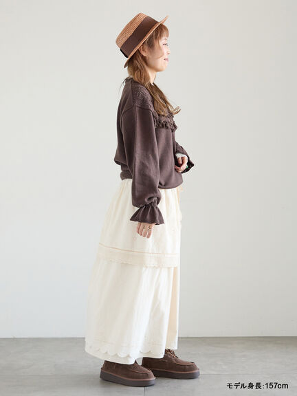 【kazumi×Samansa Mos2】エプロンスカート（オフホワイト/チャコールグレー/キナリ）｜Samansa Mos2（サマンサ モスモス）通販