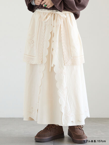 【kazumi×Samansa Mos2】エプロンスカート（オフホワイト/チャコールグレー/キナリ）｜Samansa Mos2（サマンサ モスモス）通販