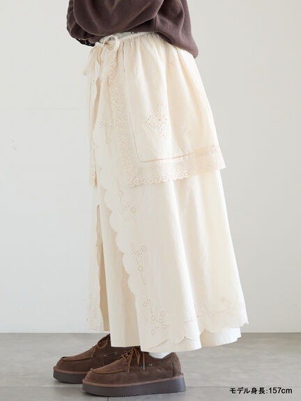 【kazumi×Samansa Mos2】エプロンスカート（オフホワイト/チャコールグレー/キナリ）｜Samansa Mos2（サマンサ モスモス）通販