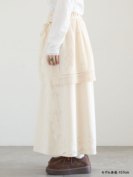 【kazumi×Samansa Mos2】エプロンスカート（オフホワイト/チャコールグレー/キナリ）｜Samansa Mos2（サマンサ モスモス）通販