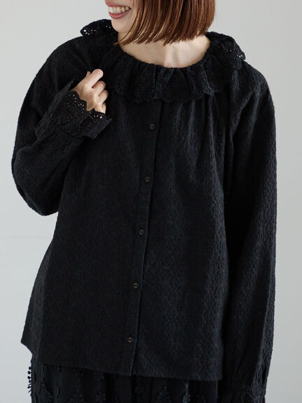 オーバーレースブラウス（オフホワイト/ブラック/キナリ）｜Samansa Mos2（サマンサ モスモス）通販