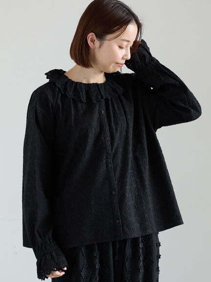 オーバーレースブラウス（オフホワイト/ブラック/キナリ）｜Samansa Mos2（サマンサ モスモス）通販