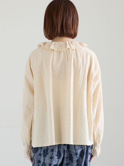 オーバーレースブラウス（オフホワイト/ブラック/キナリ）｜Samansa Mos2（サマンサ モスモス）通販