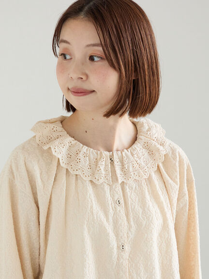 オーバーレースブラウス（オフホワイト/ブラック/キナリ）｜Samansa Mos2（サマンサ モスモス）通販