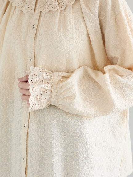 オーバーレースブラウス（オフホワイト/ブラック/キナリ）｜Samansa Mos2（サマンサ モスモス）通販