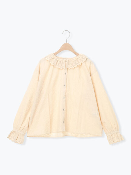 オーバーレースブラウス（オフホワイト/ブラック/キナリ）｜Samansa Mos2（サマンサ モスモス）通販