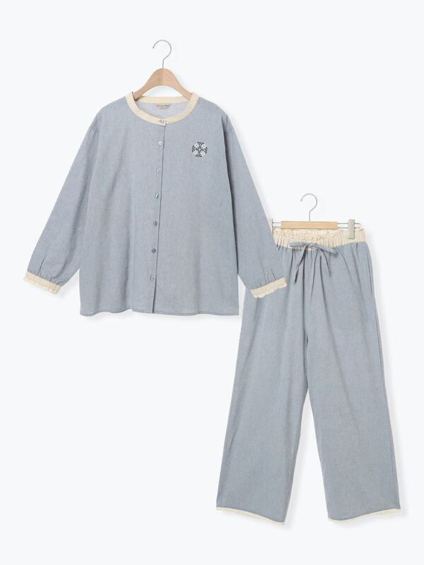 サマンサモスモス系 お洋服セット セール】 刺繍ルームセットアップ（グレー/キナリ/雑貨/その他雑貨
