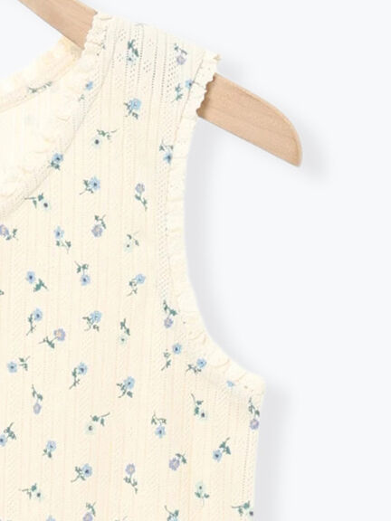 花柄パターンメッシュレース付ノースリーブ（オフホワイト/チャコールグレー/キナリ）｜Samansa Mos2（サマンサ モスモス）通販