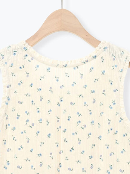 花柄パターンメッシュレース付ノースリーブ（オフホワイト/チャコールグレー/キナリ）｜Samansa Mos2（サマンサ モスモス）通販