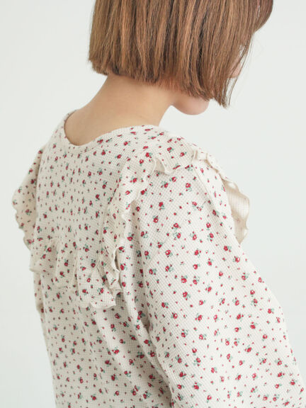 ワッフルローズ柄前後2WAYカットソー（オフホワイト/グレー/ピンク/ベージュ）｜Samansa Mos2（サマンサ モスモス）通販