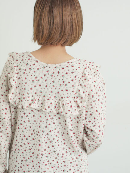 ワッフルローズ柄前後2WAYカットソー（オフホワイト/グレー/ピンク/ベージュ）｜Samansa Mos2（サマンサ モスモス）通販