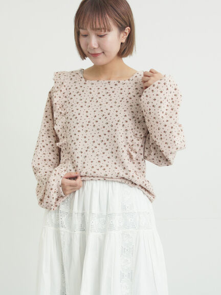 ワッフルローズ柄前後2WAYカットソー（オフホワイト/グレー/ピンク/ベージュ）｜Samansa Mos2（サマンサ モスモス）通販