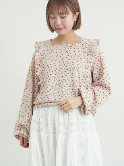 ワッフルローズ柄前後2WAYカットソー（オフホワイト/グレー/ピンク/ベージュ）｜Samansa Mos2（サマンサ モスモス）通販