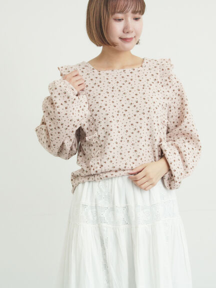 ワッフルローズ柄前後2WAYカットソー（オフホワイト/グレー/ピンク/ベージュ）｜Samansa Mos2（サマンサ モスモス）通販