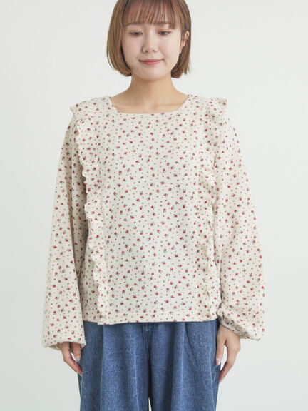 ワッフルローズ柄前後2WAYカットソー（オフホワイト/グレー/ピンク/ベージュ）｜Samansa Mos2（サマンサ モスモス）通販