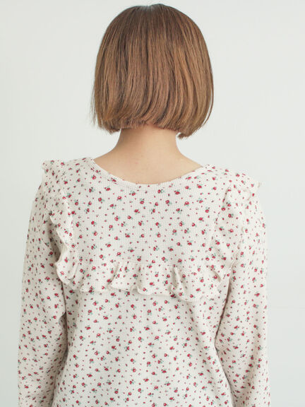 ワッフルローズ柄前後2WAYカットソー（オフホワイト/グレー/ピンク/ベージュ）｜Samansa Mos2（サマンサ モスモス）通販