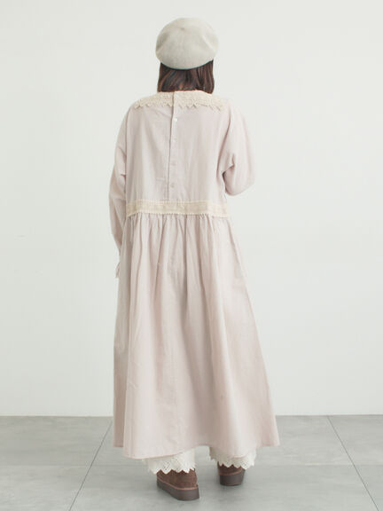 レースピンタックワンピース（チャコールグレー/ベージュ/キナリ）｜Samansa Mos2（サマンサ モスモス）通販