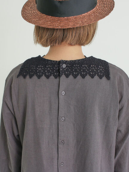 レースピンタックワンピース（チャコールグレー/ベージュ/キナリ）｜Samansa Mos2（サマンサ モスモス）通販