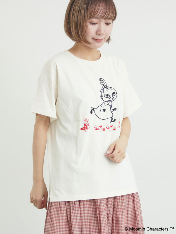 【MOOMIN×Samansa Mos2】ぽこぽこ刺繍Tシャツ（ピンク）｜Samansa Mos2（サマンサ モスモス）通販