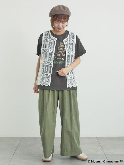 【MOOMIN×Samansa Mos2】ぽこぽこ刺繍Tシャツ（オフホワイト/チャコールグレー/ピンク）｜Samansa Mos2（サマンサ モスモス）通販