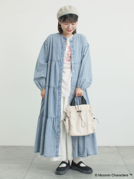 【MOOMIN×Samansa Mos2】ぽこぽこ刺繍Tシャツ（オフホワイト/チャコールグレー/ピンク）｜Samansa Mos2（サマンサ モスモス）通販