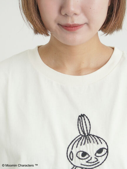 【MOOMIN×Samansa Mos2】ぽこぽこ刺繍Tシャツ（オフホワイト/チャコールグレー/ピンク）｜Samansa Mos2（サマンサ モスモス）通販