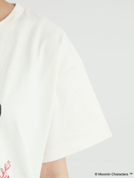 【MOOMIN×Samansa Mos2】ぽこぽこ刺繍Tシャツ（オフホワイト/チャコールグレー/ピンク）｜Samansa Mos2（サマンサ モスモス）通販
