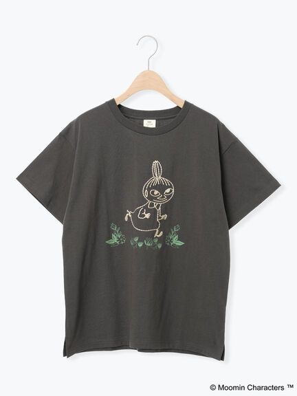 【MOOMIN×Samansa Mos2】ぽこぽこ刺繍Tシャツ（オフホワイト/チャコールグレー/ピンク）｜Samansa Mos2（サマンサ モスモス）通販