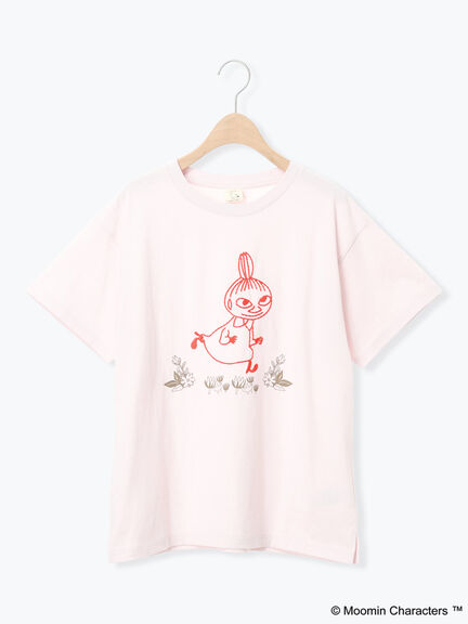 【MOOMIN×Samansa Mos2】ぽこぽこ刺繍Tシャツ（オフホワイト/チャコールグレー/ピンク）｜Samansa Mos2（サマンサ モスモス）通販