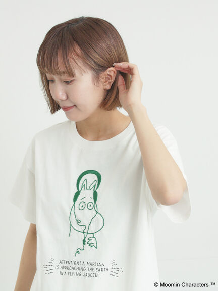 【MOOMIN×Samansa Mos2】ぽこぽこ刺繍Tシャツ（オフホワイト）｜Samansa Mos2（サマンサ モスモス）通販