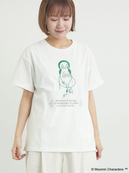 【MOOMIN×Samansa Mos2】ぽこぽこ刺繍Tシャツ（オフホワイト）｜Samansa Mos2（サマンサ モスモス）通販