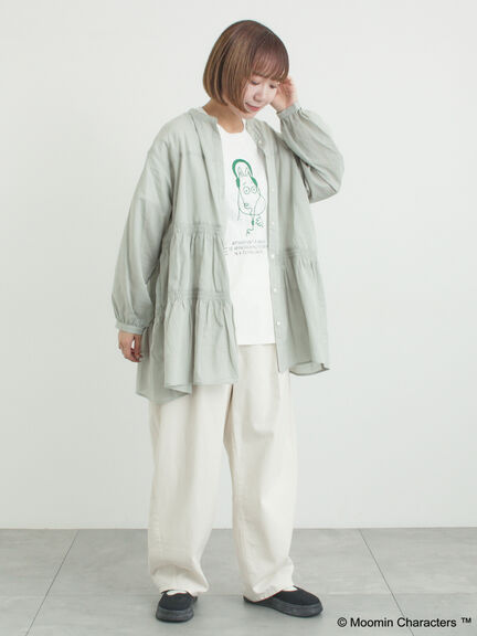 【MOOMIN×Samansa Mos2】ぽこぽこ刺繍Tシャツ（オフホワイト）｜Samansa Mos2（サマンサ モスモス）通販