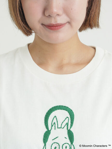 【MOOMIN×Samansa Mos2】ぽこぽこ刺繍Tシャツ（オフホワイト）｜Samansa Mos2（サマンサ モスモス）通販