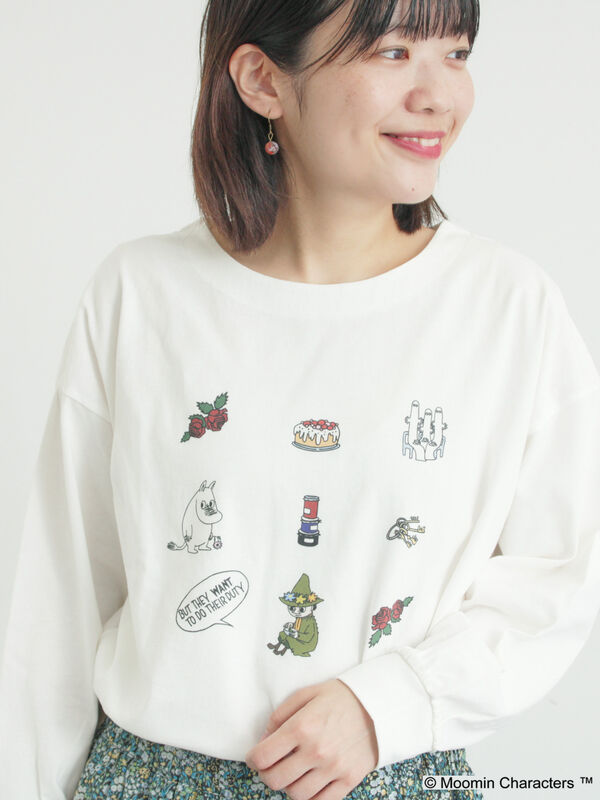 【MOOMIN×Samansa Mos2】ムーミンプリントロンT（オフホワイト）｜Samansa Mos2（サマンサ モスモス）通販