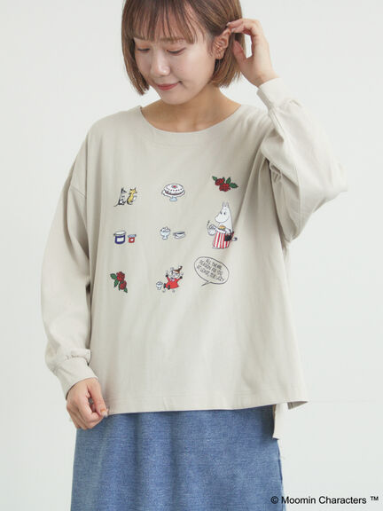 【MOOMIN×Samansa Mos2】リトルミイプリントロンT（オフホワイト/ブラック/ベージュ）｜Samansa Mos2（サマンサ モスモス）通販