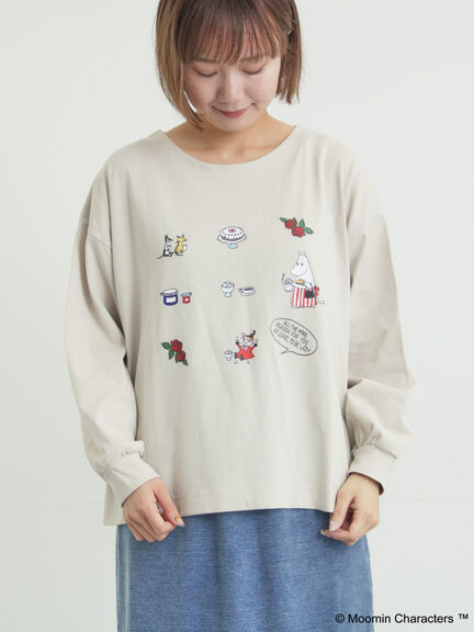 【MOOMIN×Samansa Mos2】リトルミイプリントロンT（オフホワイト/ブラック/ベージュ）｜Samansa Mos2（サマンサ モスモス）通販