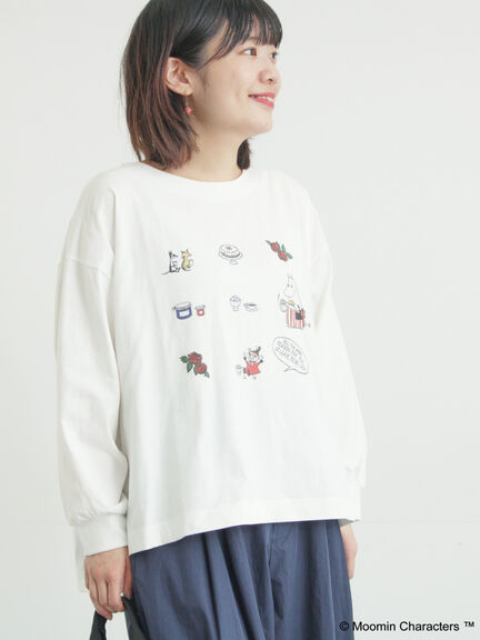 【MOOMIN×Samansa Mos2】リトルミイプリントロンT（オフホワイト/ブラック/ベージュ）｜Samansa Mos2（サマンサ モスモス）通販