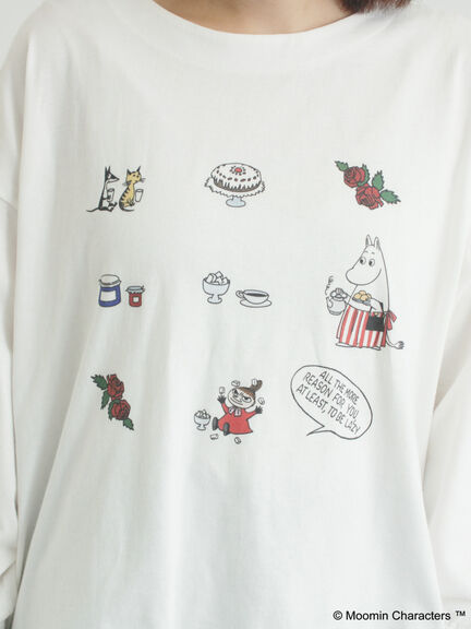 【MOOMIN×Samansa Mos2】リトルミイプリントロンT（オフホワイト/ブラック/ベージュ）｜Samansa Mos2（サマンサ モスモス）通販