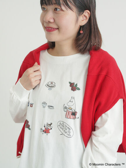 【MOOMIN×Samansa Mos2】リトルミイプリントロンT（オフホワイト/ブラック/ベージュ）｜Samansa Mos2（サマンサ モスモス）通販