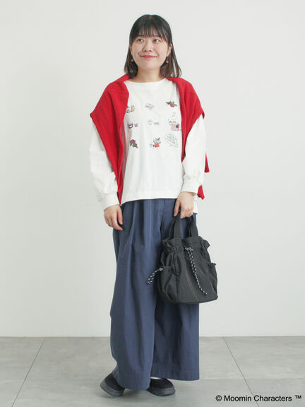 【MOOMIN×Samansa Mos2】リトルミイプリントロンT（オフホワイト/ブラック/ベージュ）｜Samansa Mos2（サマンサ モスモス）通販