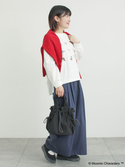 【MOOMIN×Samansa Mos2】リトルミイプリントロンT（オフホワイト/ブラック/ベージュ）｜Samansa Mos2（サマンサ モスモス）通販