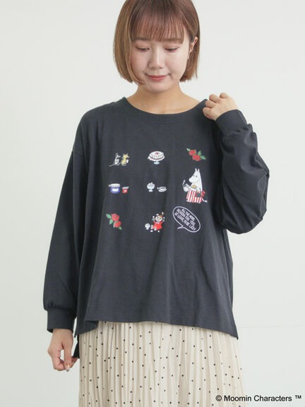 【MOOMIN×Samansa Mos2】リトルミイプリントロンT（オフホワイト/ブラック/ベージュ）｜Samansa Mos2（サマンサ モスモス）通販
