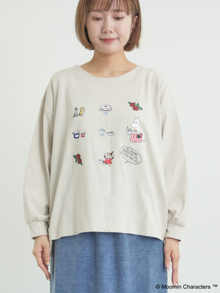 【MOOMIN×Samansa Mos2】リトルミイプリントロンT（オフホワイト/ブラック/ベージュ）｜Samansa Mos2（サマンサ モスモス）通販