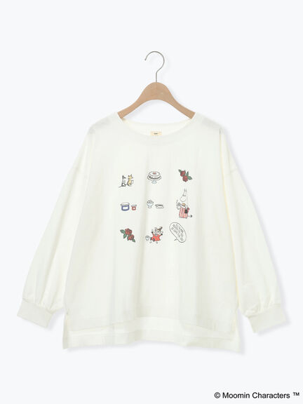 【MOOMIN×Samansa Mos2】リトルミイプリントロンT（オフホワイト/ブラック/ベージュ）｜Samansa Mos2（サマンサ モスモス）通販