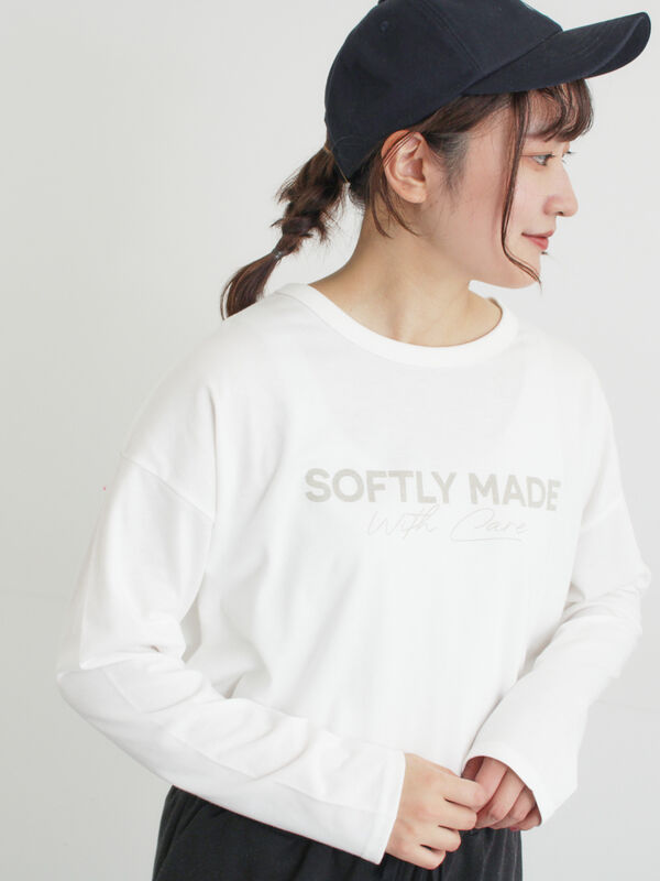 柄アソートロゴロンT（オフホワイト/グレー/キナリ/トップス