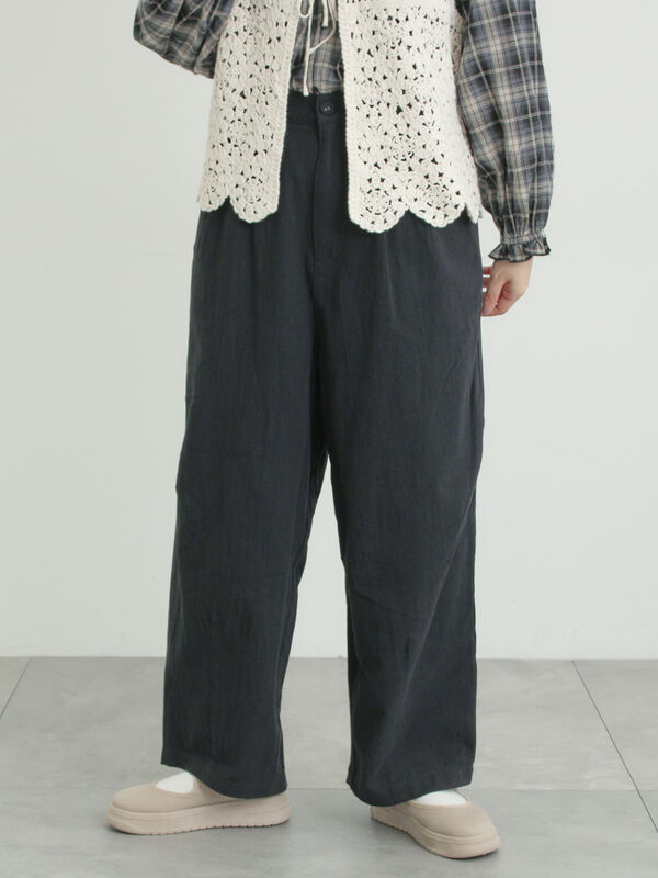綿麻コクーンパンツ（ブラック）｜Samansa Mos2（サマンサ モスモス）通販
