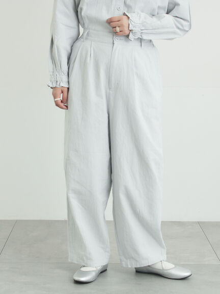 綿麻コクーンパンツ（オフホワイト/ブラック/サックスブルー）｜Samansa Mos2（サマンサ モスモス）通販