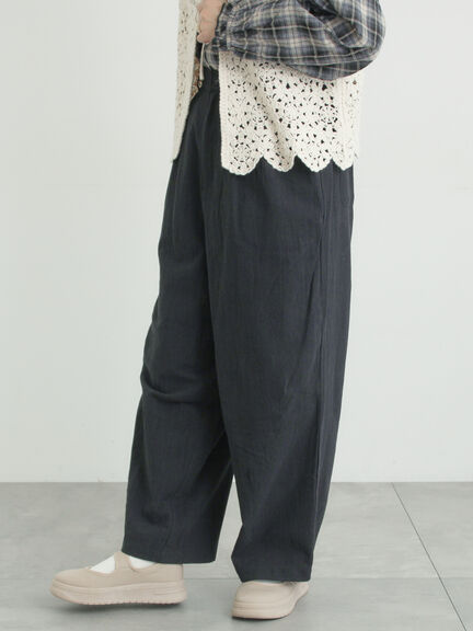 綿麻コクーンパンツ（オフホワイト/ブラック/サックスブルー）｜Samansa Mos2（サマンサ モスモス）通販